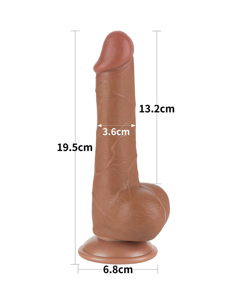 LoveToy - Skin-Schiebe-Dildo 19,5 cm (Ø 3,6 cm) - Braun