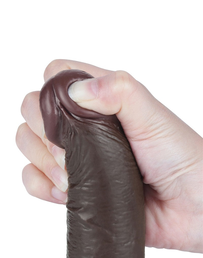 LoveToy - Schiebe-Skin-Dildo 19,5 cm (Ø 3,7 cm) - Schwarz