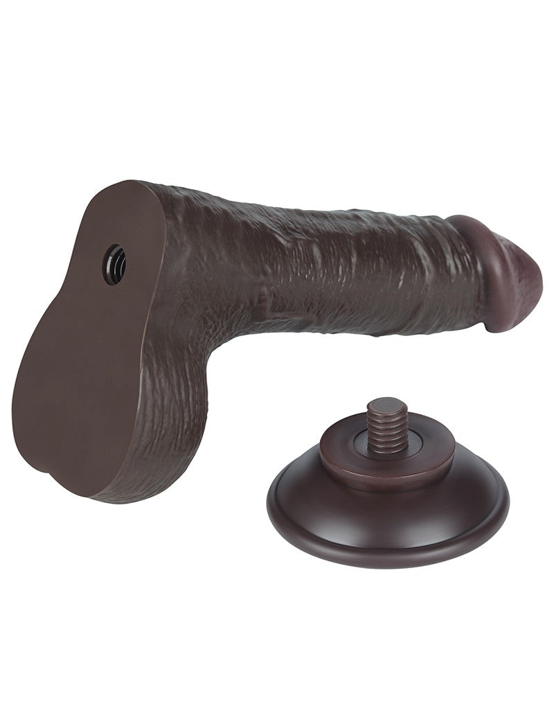 LoveToy - Schiebe-Skin-Dildo 19,5 cm (Ø 3,7 cm) - Schwarz