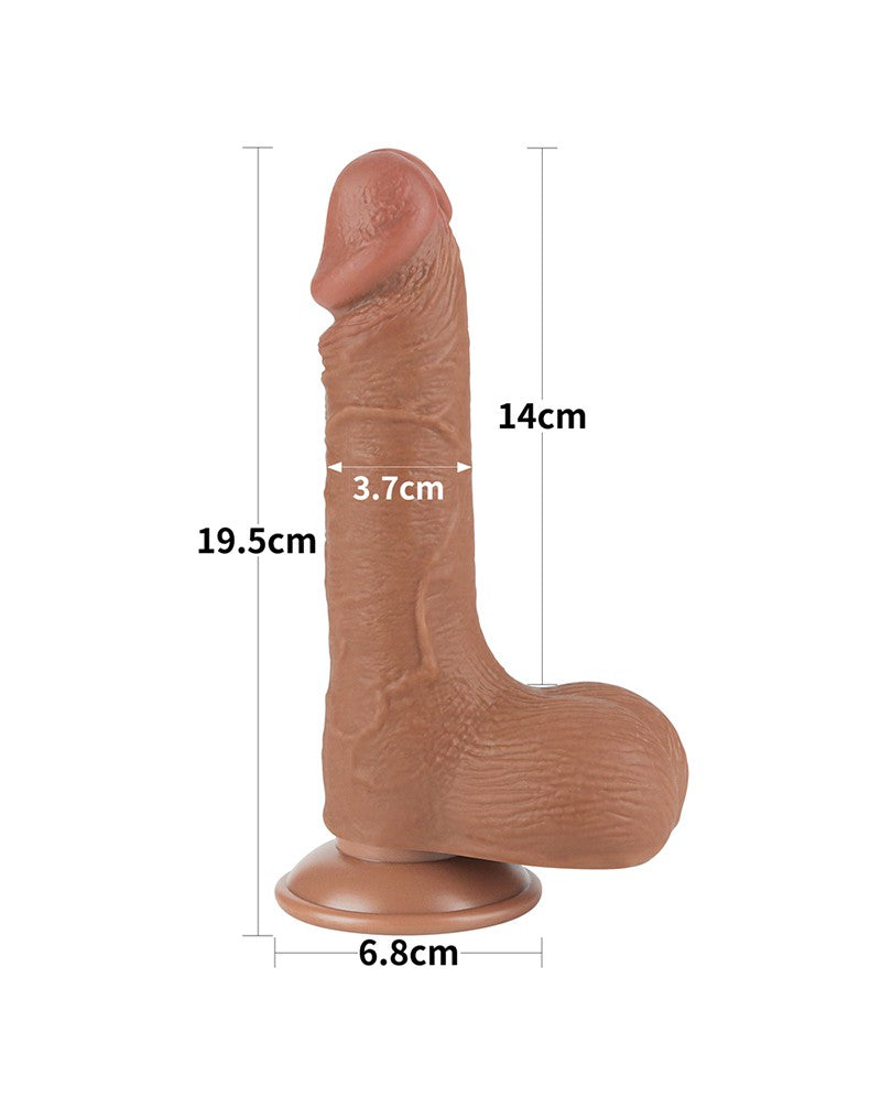 LoveToy - Skin-Schiebe-Dildo 19,5 cm (Ø 3,7 cm) - Braun