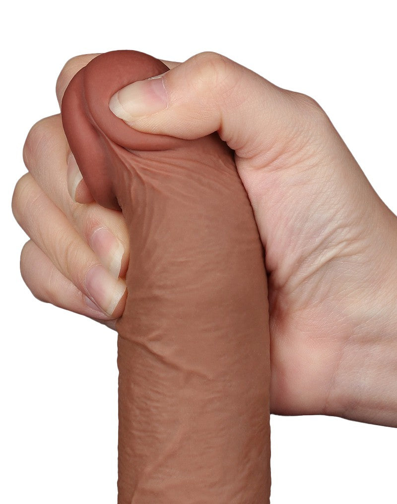 LoveToy - Skin-Schiebe-Dildo 19,5 cm (Ø 3,7 cm) - Braun