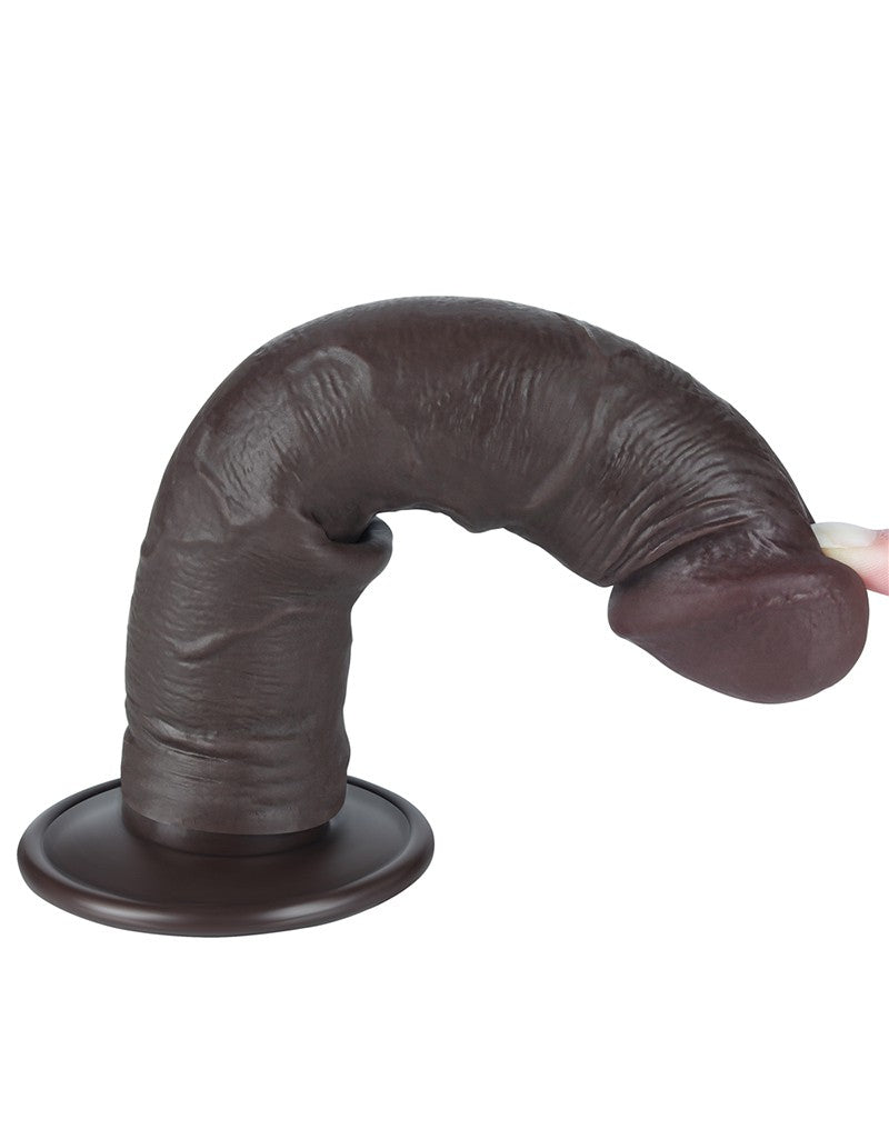 LoveToy - Skin-Schiebe-Dildo 20 cm (Ø 3,8 cm) - Schwarz