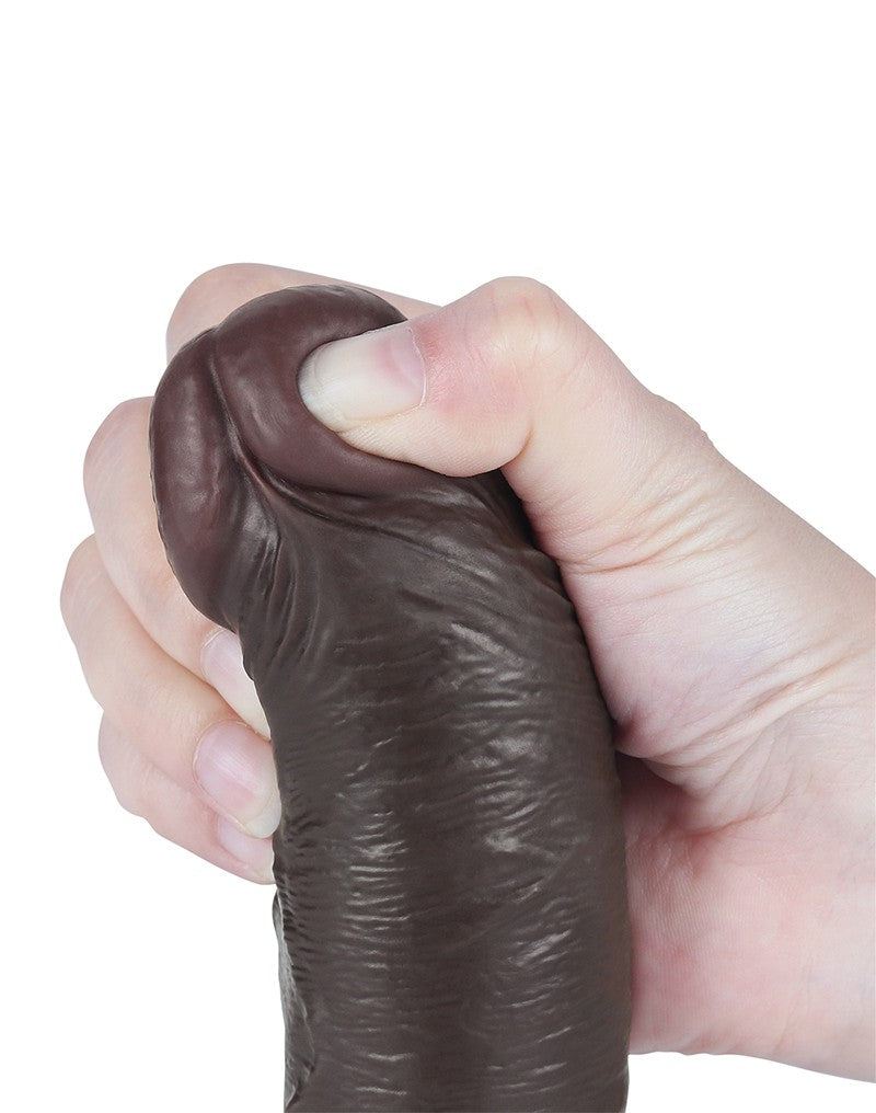 LoveToy - Skin-Schiebe-Dildo 20 cm (Ø 3,8 cm) - Schwarz