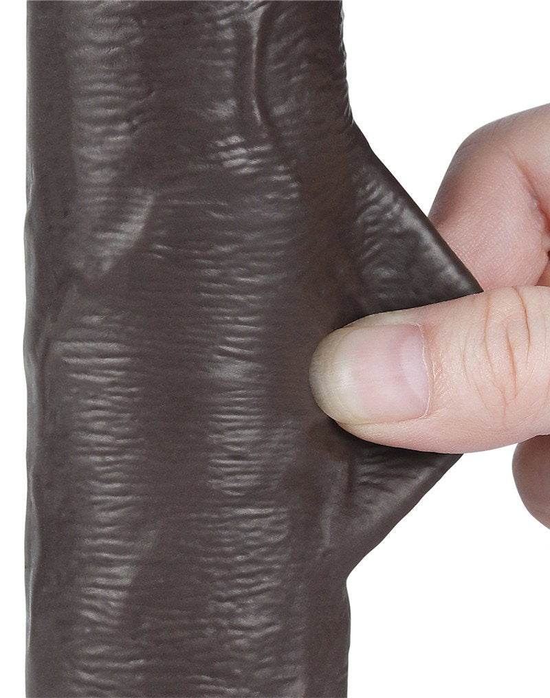 LoveToy - Skin-Schiebe-Dildo 20 cm (Ø 3,8 cm) - Schwarz