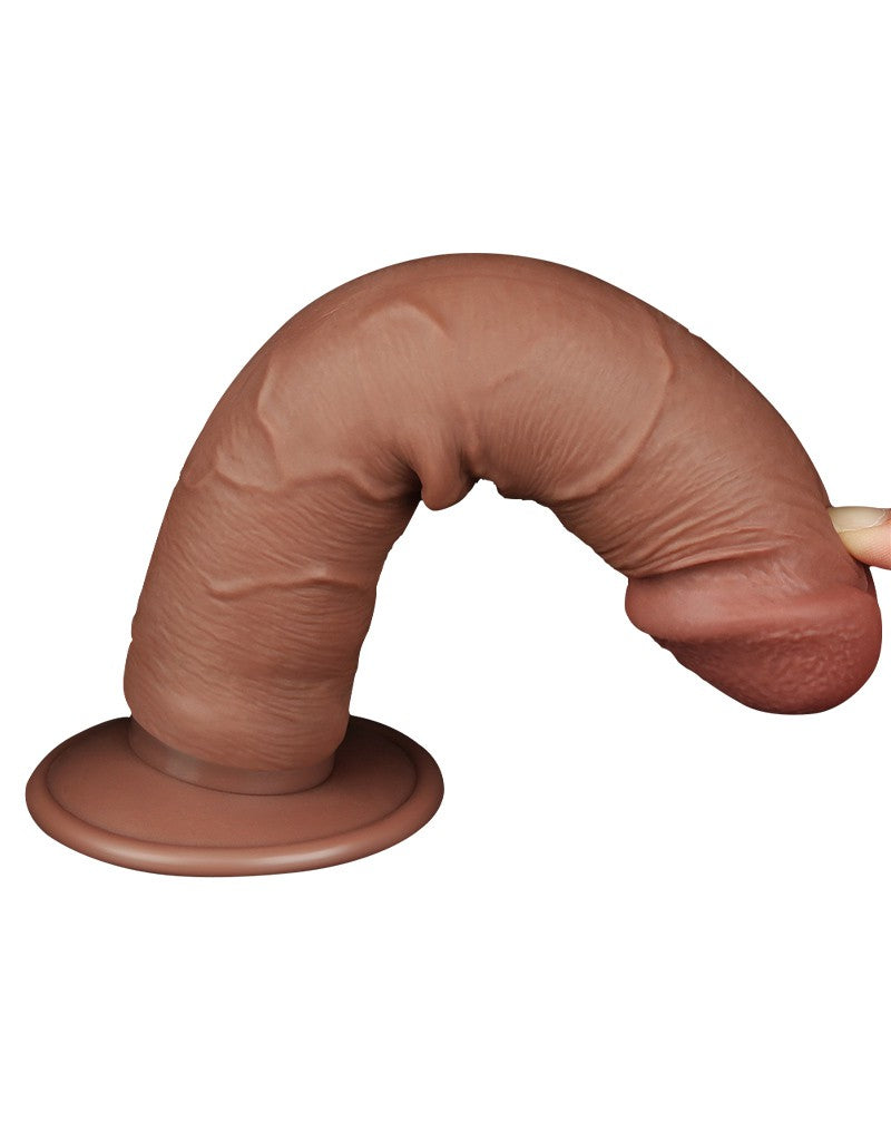 LoveToy - Skin-Schiebe-Dildo 20 cm (Ø 3,8 cm) - Braun