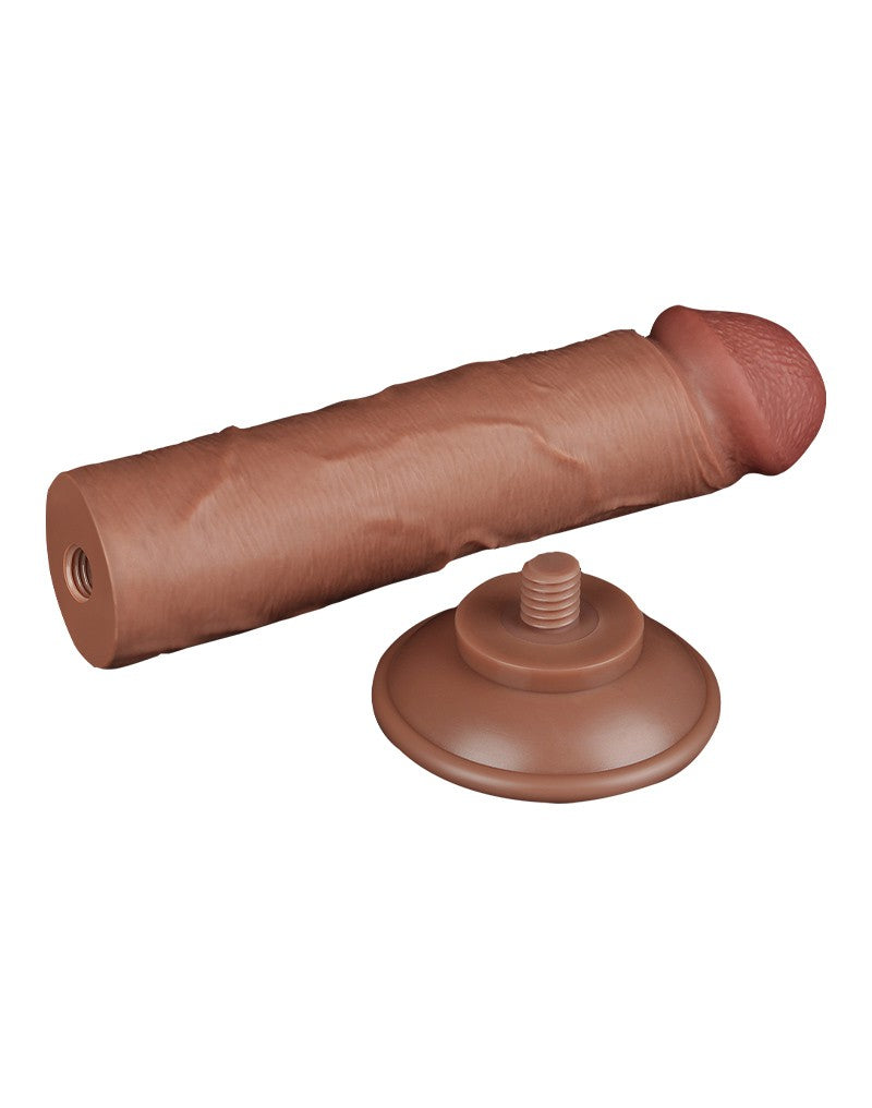 LoveToy - Skin-Schiebe-Dildo 20 cm (Ø 3,8 cm) - Braun