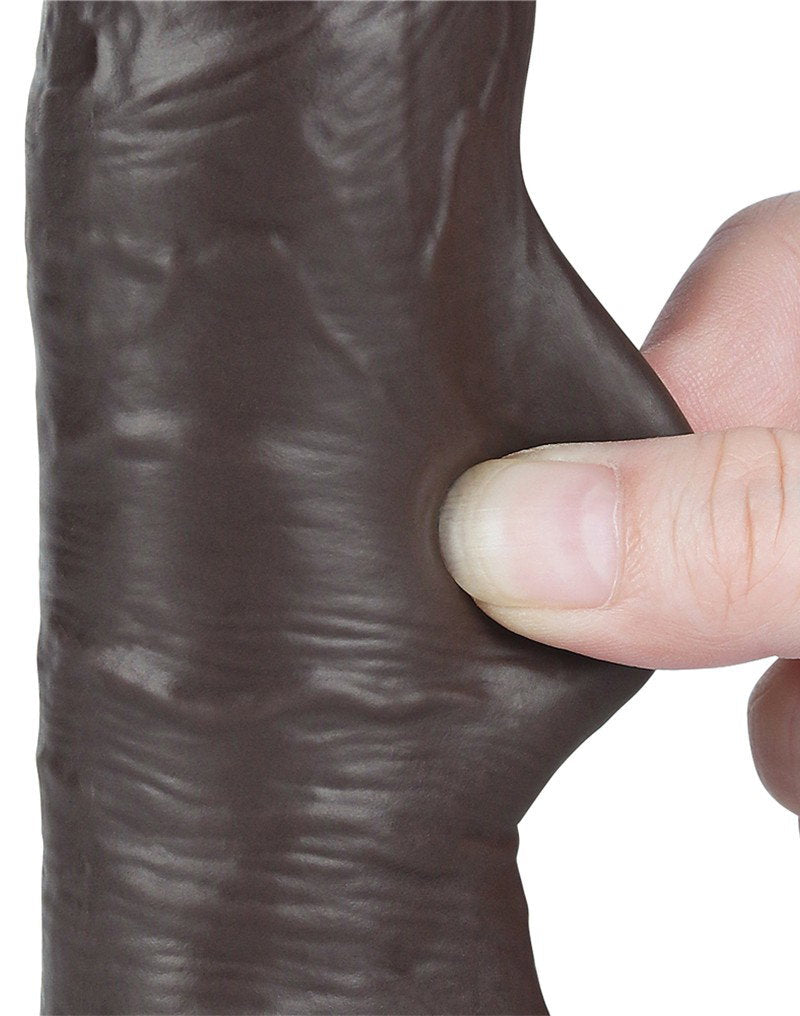 LoveToy - Skin-Schiebe-Dildo 20 cm (Ø 3,9 cm) - Schwarz