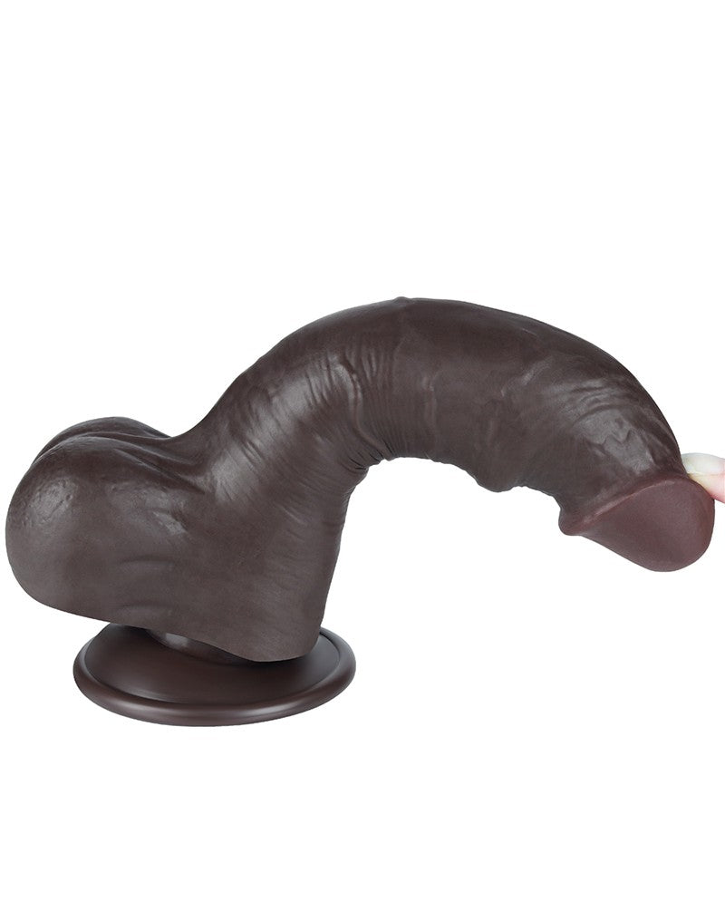 LoveToy - Skin-Schiebe-Dildo 20 cm (Ø 3,9 cm) - Schwarz