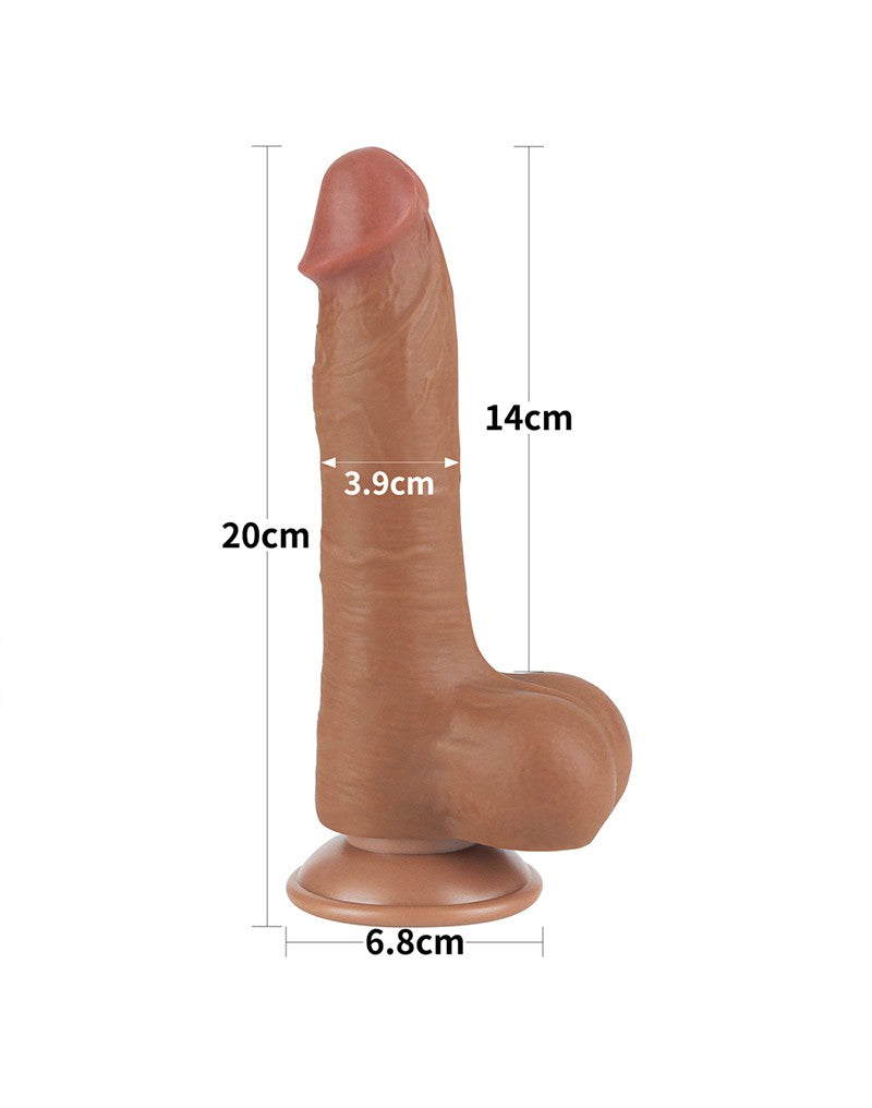 6: LoveToy - Skin-Schiebe-Dildo 20 cm (Ø 3,9 cm) - Braun