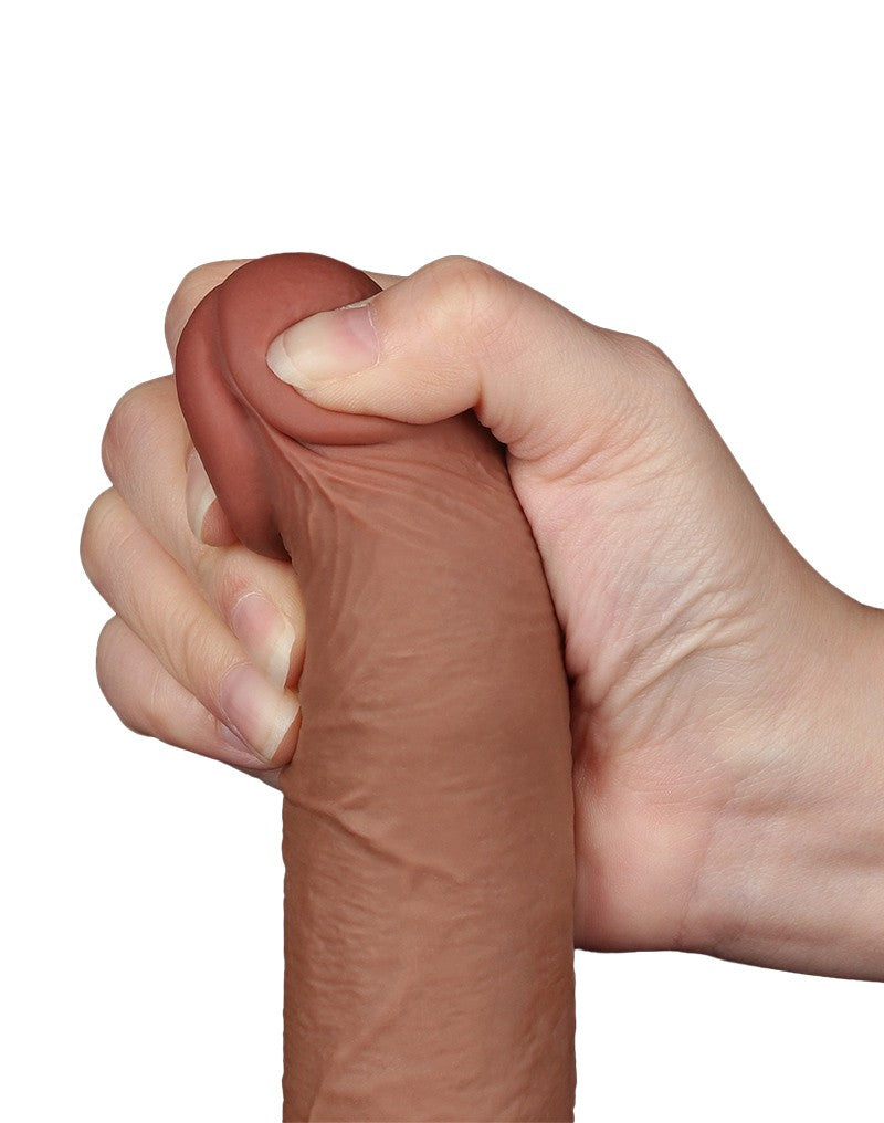 8: LoveToy - Skin-Schiebe-Dildo 20 cm (Ø 3,9 cm) - Braun