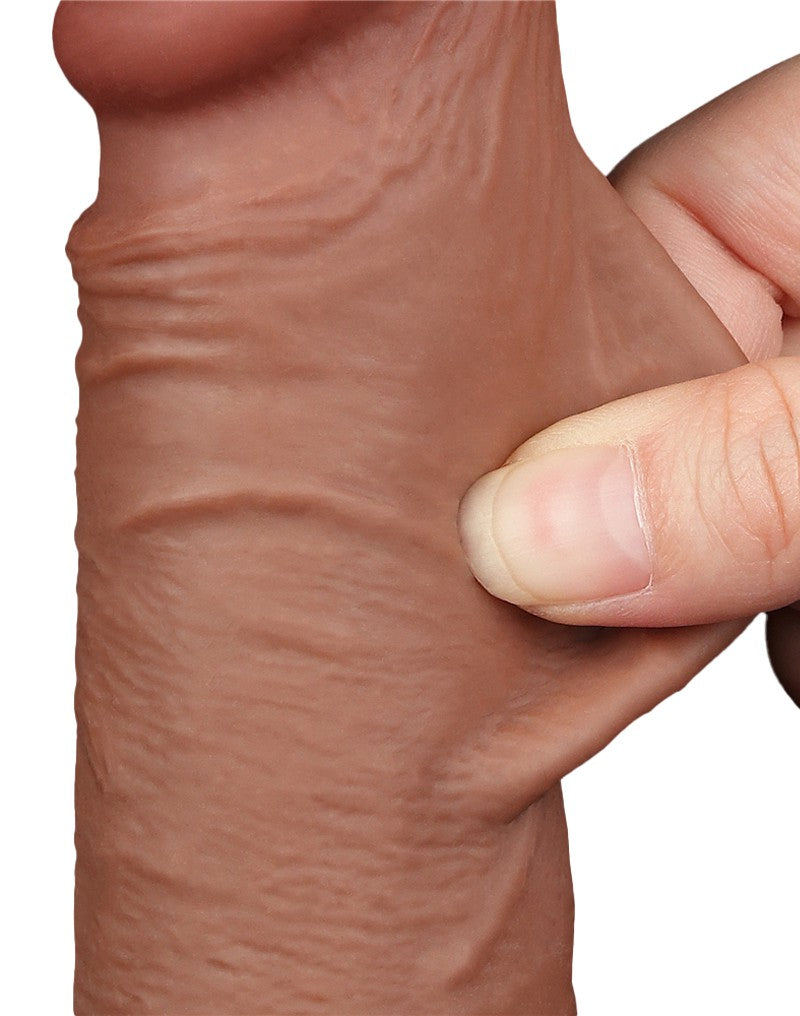 9: LoveToy - Skin-Schiebe-Dildo 20 cm (Ø 3,9 cm) - Braun
