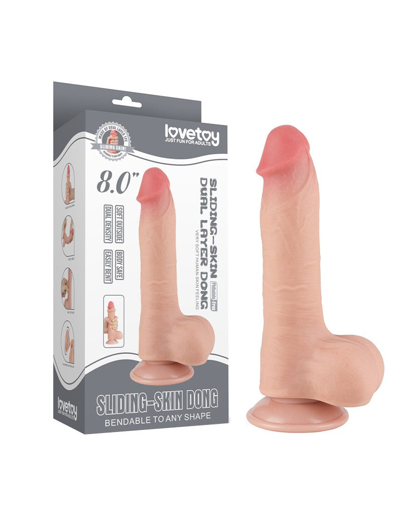 LoveToy - Skin-Schiebe-Dildo 20 cm (Ø 3.9 cm) - Nude