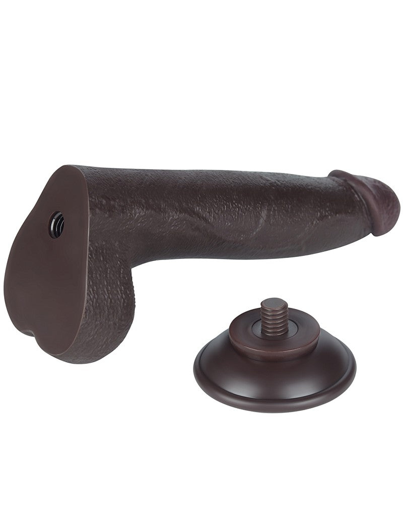LoveToy - Gleitender Hautdildo 20 cm (Ø 4 cm) - Schwarz