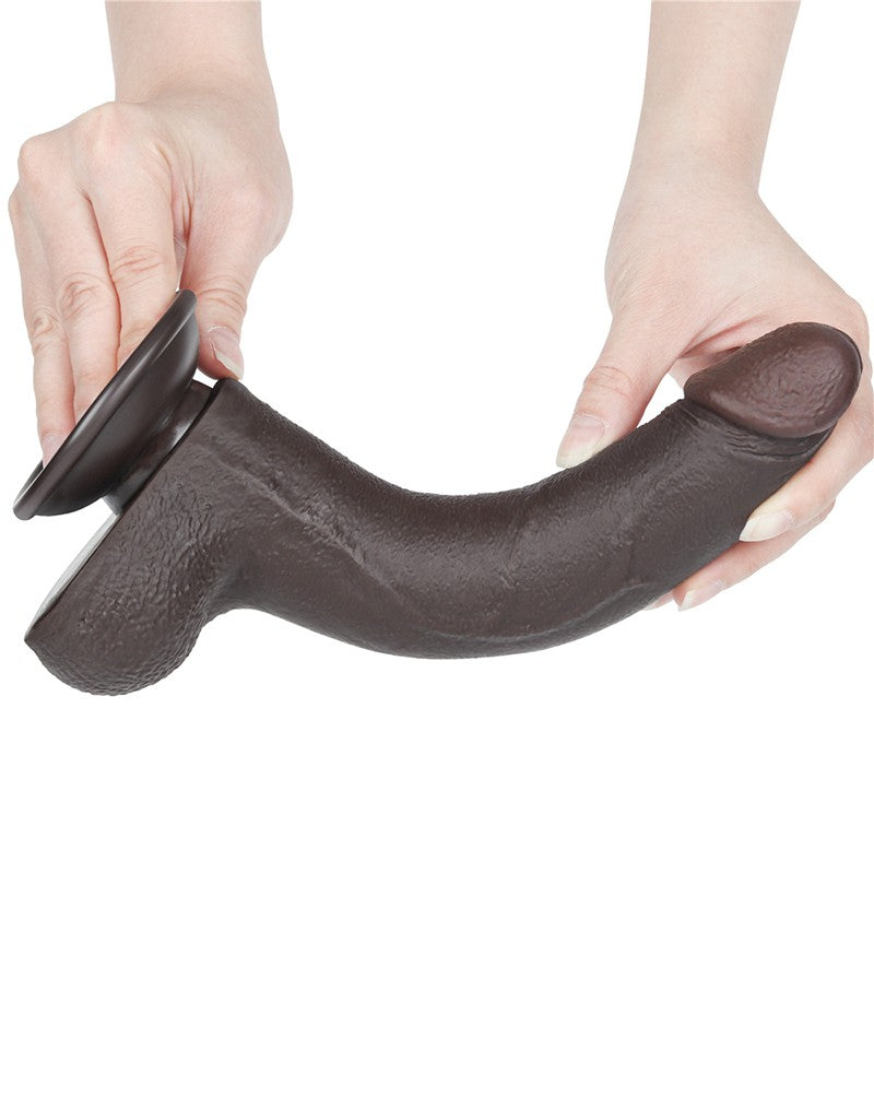 LoveToy - Gleitender Hautdildo 20 cm (Ø 4 cm) - Schwarz
