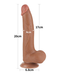 LoveToy - Skin-Schiebe-Dildo 20 cm (Ø 4 cm) - Braun