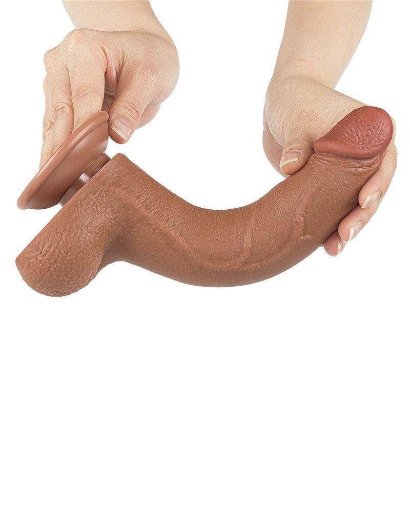LoveToy - Skin-Schiebe-Dildo 20 cm (Ø 4 cm) - Braun