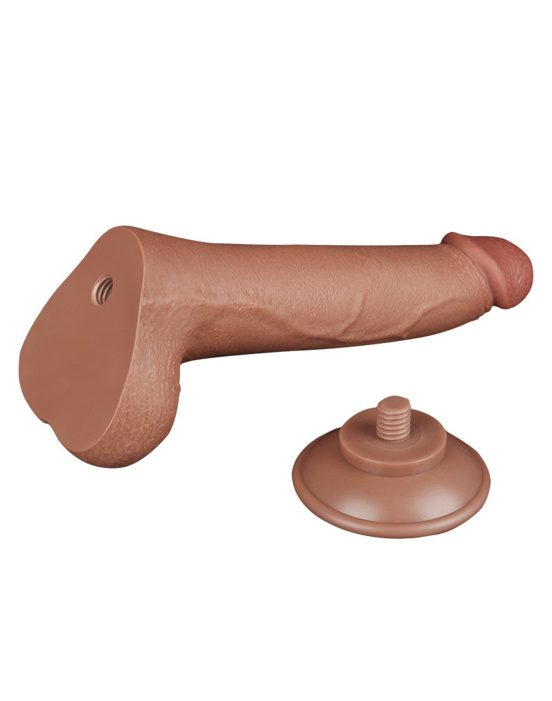 LoveToy - Skin-Schiebe-Dildo 20 cm (Ø 4 cm) - Braun