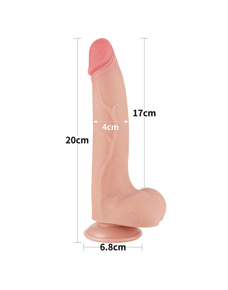 14: LoveToy - Skin-Schiebe-Dildo 20 cm (Ø 4 cm) - Nude