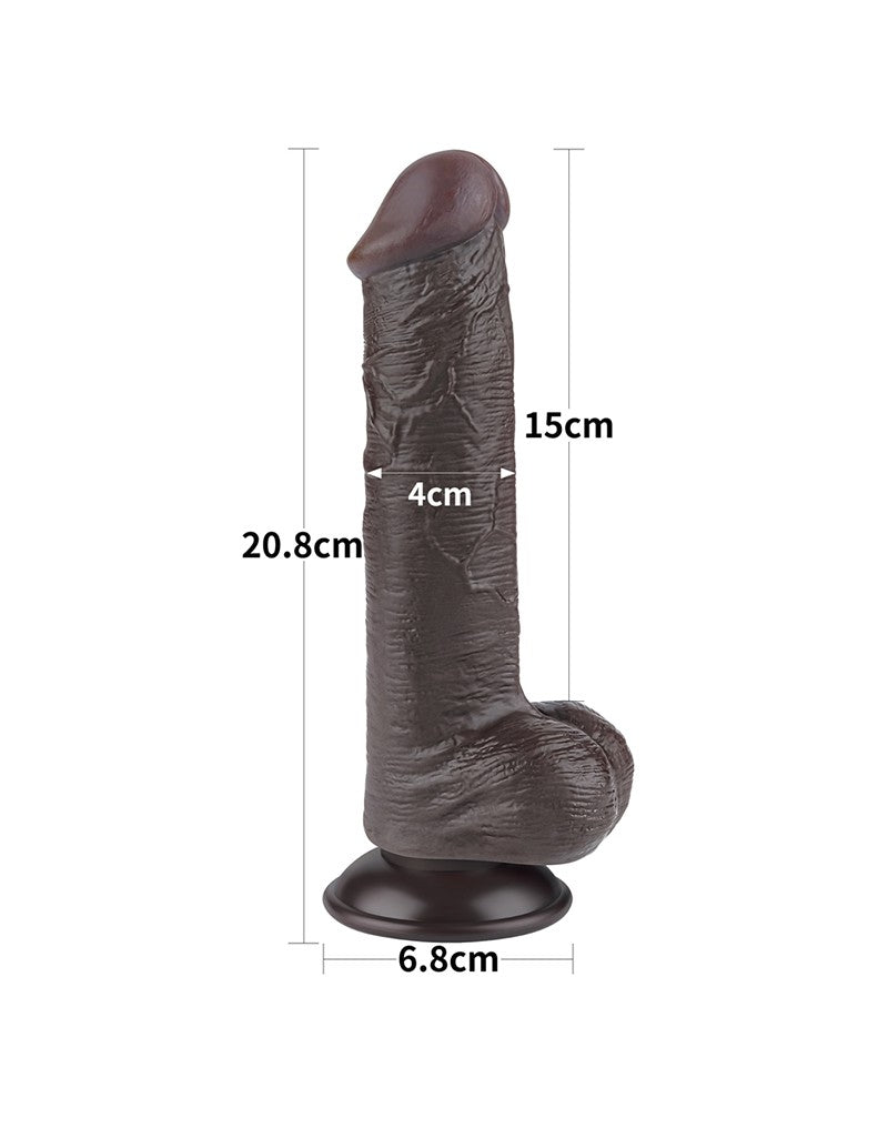 LoveToy - Skin-Schiebe-Dildo 20,8 cm (Ø 4 cm) - Schwarz