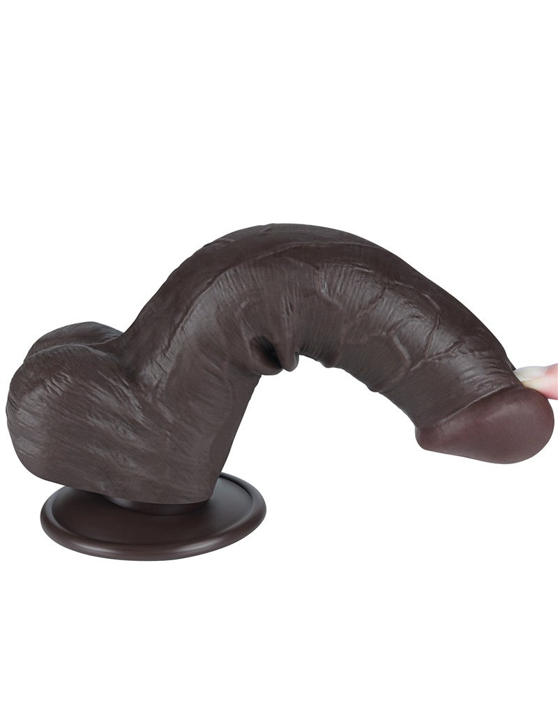 LoveToy - Skin-Schiebe-Dildo 20,8 cm (Ø 4 cm) - Schwarz