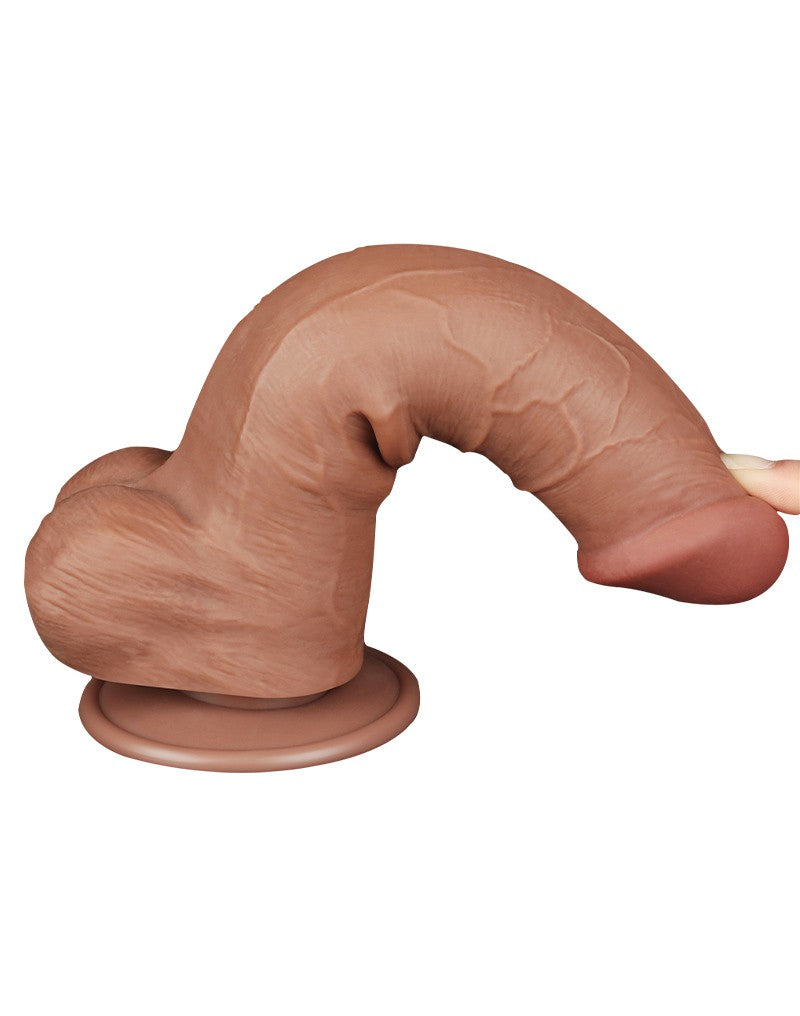 10: LoveToy - Skin-Schiebe-Dildo 20,8 cm (Ø 4 cm) - Braun