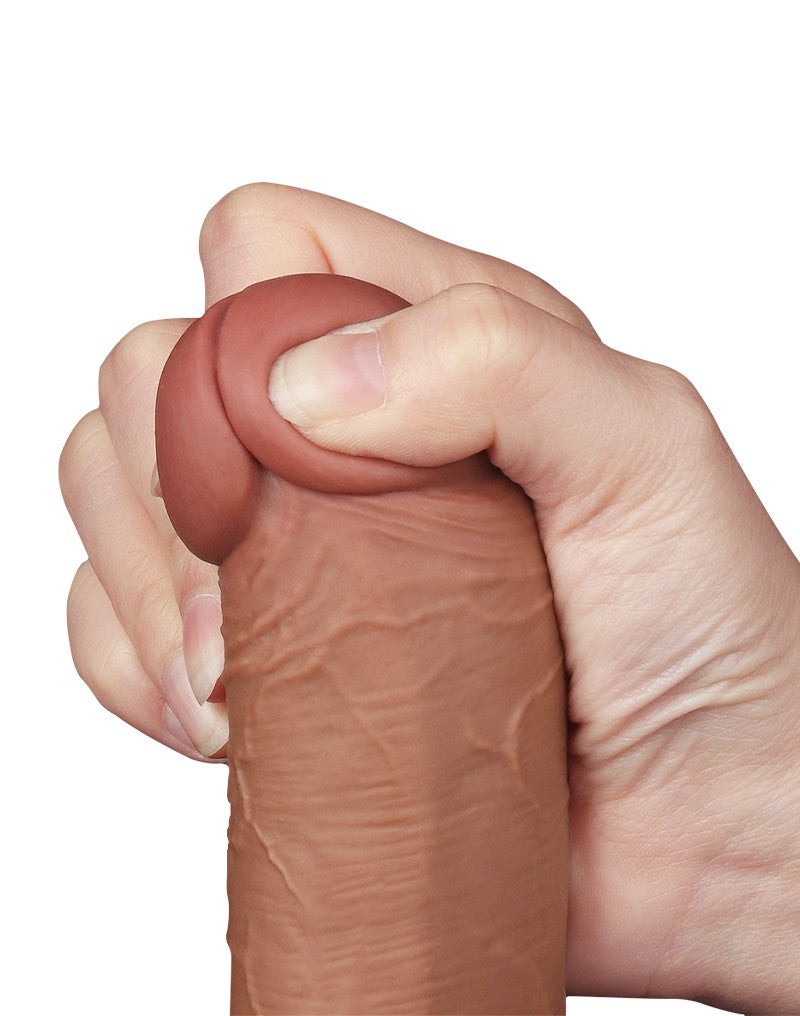 LoveToy - Skin-Schiebe-Dildo 20,8 cm (Ø 4 cm) - Braun