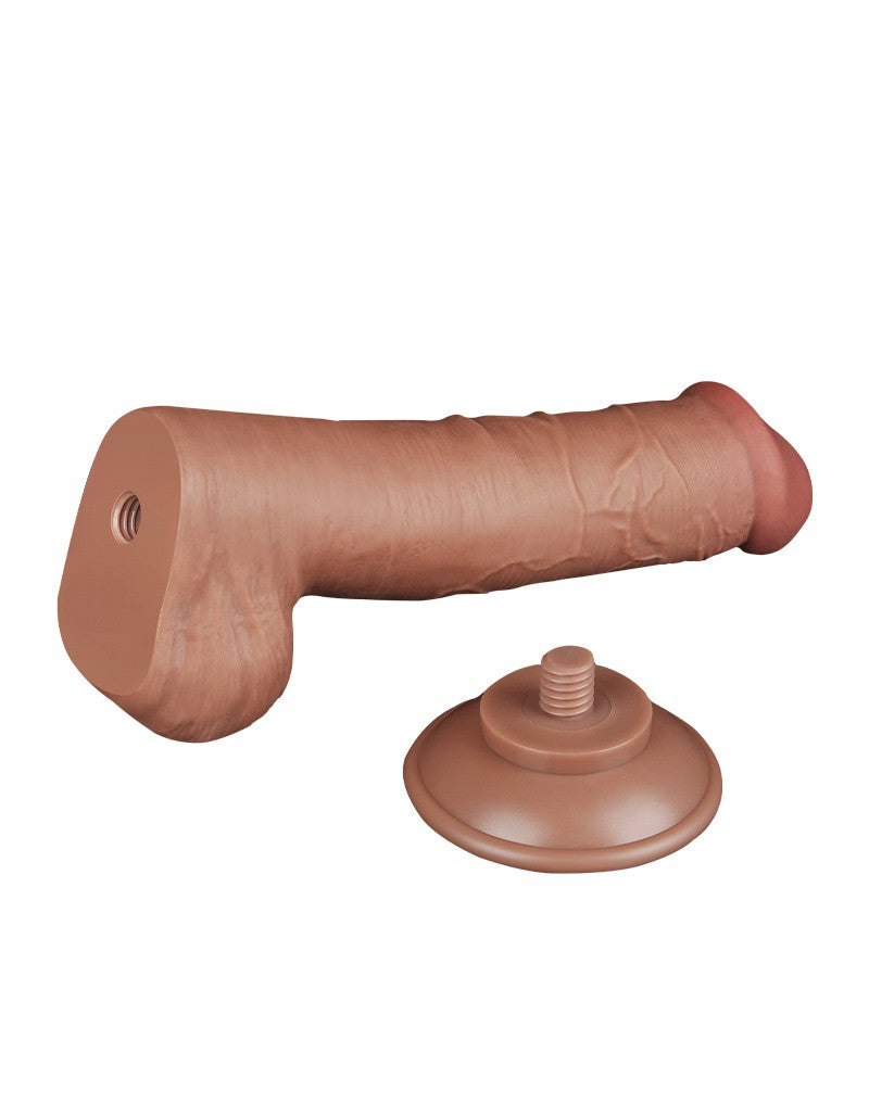LoveToy - Skin-Schiebe-Dildo 20,8 cm (Ø 4 cm) - Braun