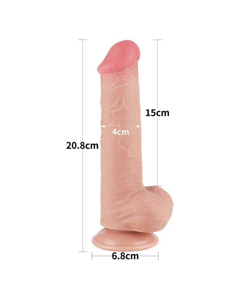 LoveToy - Skin-Schiebe-Dildo 20.8 cm (Ø 4 cm) - Nude