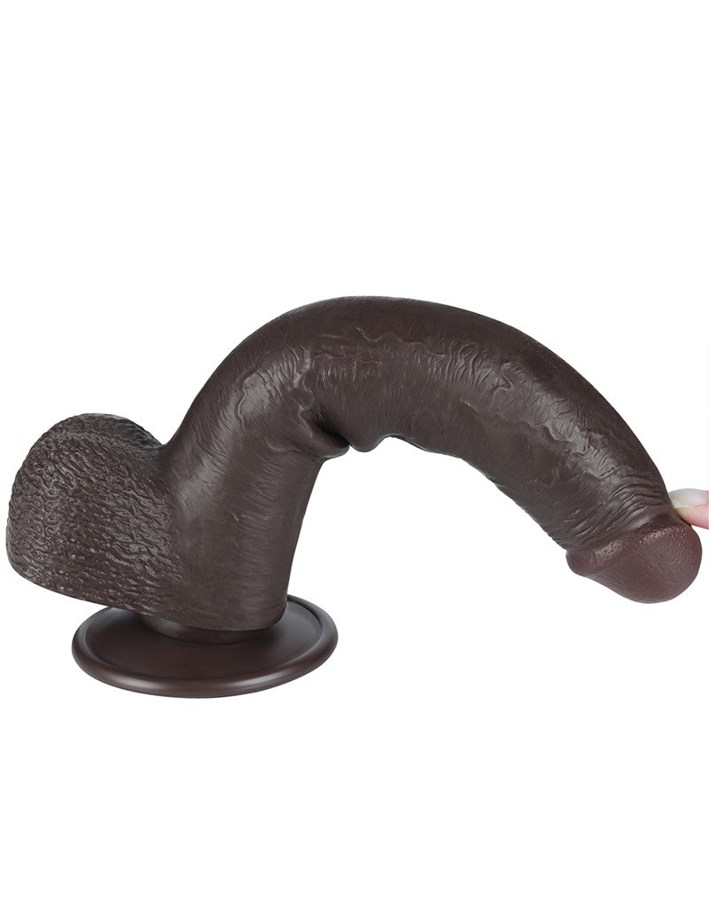 LoveToy - Hautgleitdildo 22 cm (Ø 3,7 cm) - Schwarz