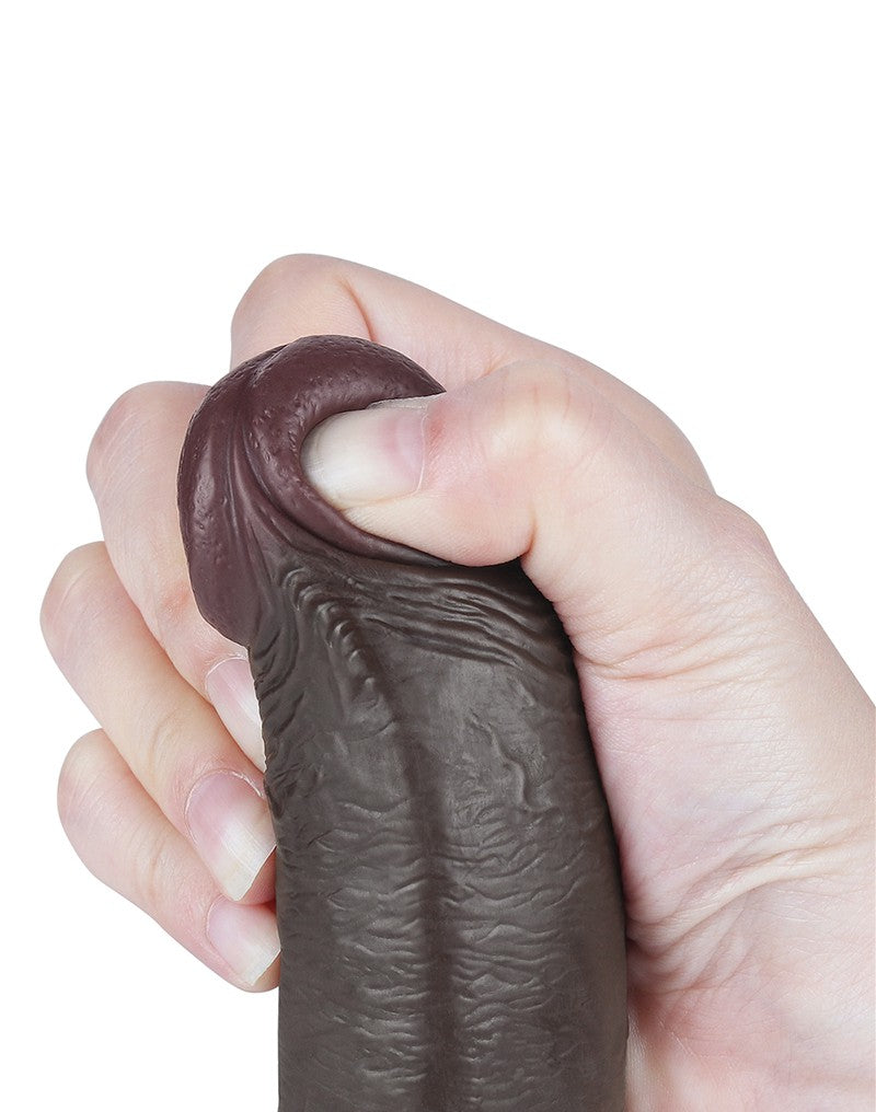 LoveToy - Hautgleitdildo 22 cm (Ø 3,7 cm) - Schwarz