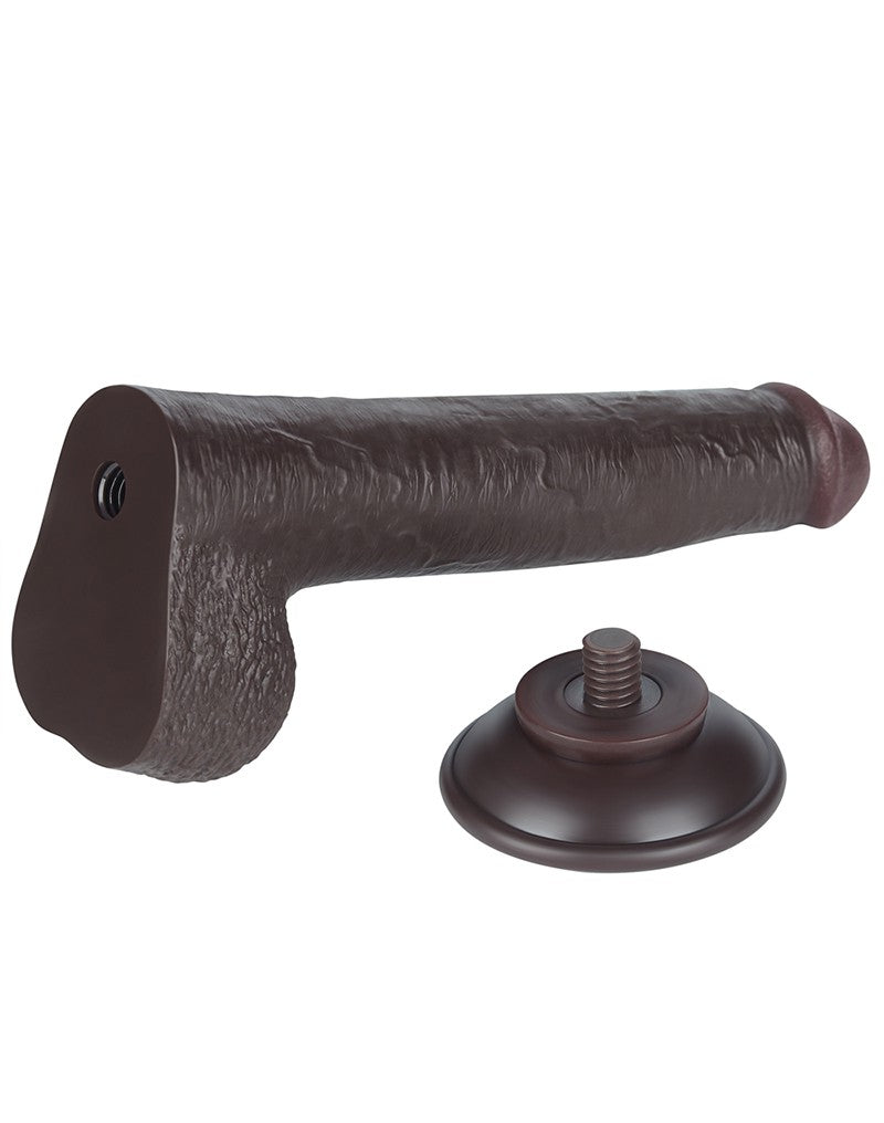 LoveToy - Hautgleitdildo 22 cm (Ø 3,7 cm) - Schwarz