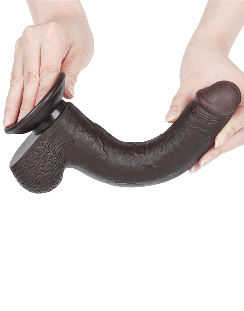 LoveToy - Hautgleitdildo 22 cm (Ø 3,7 cm) - Schwarz