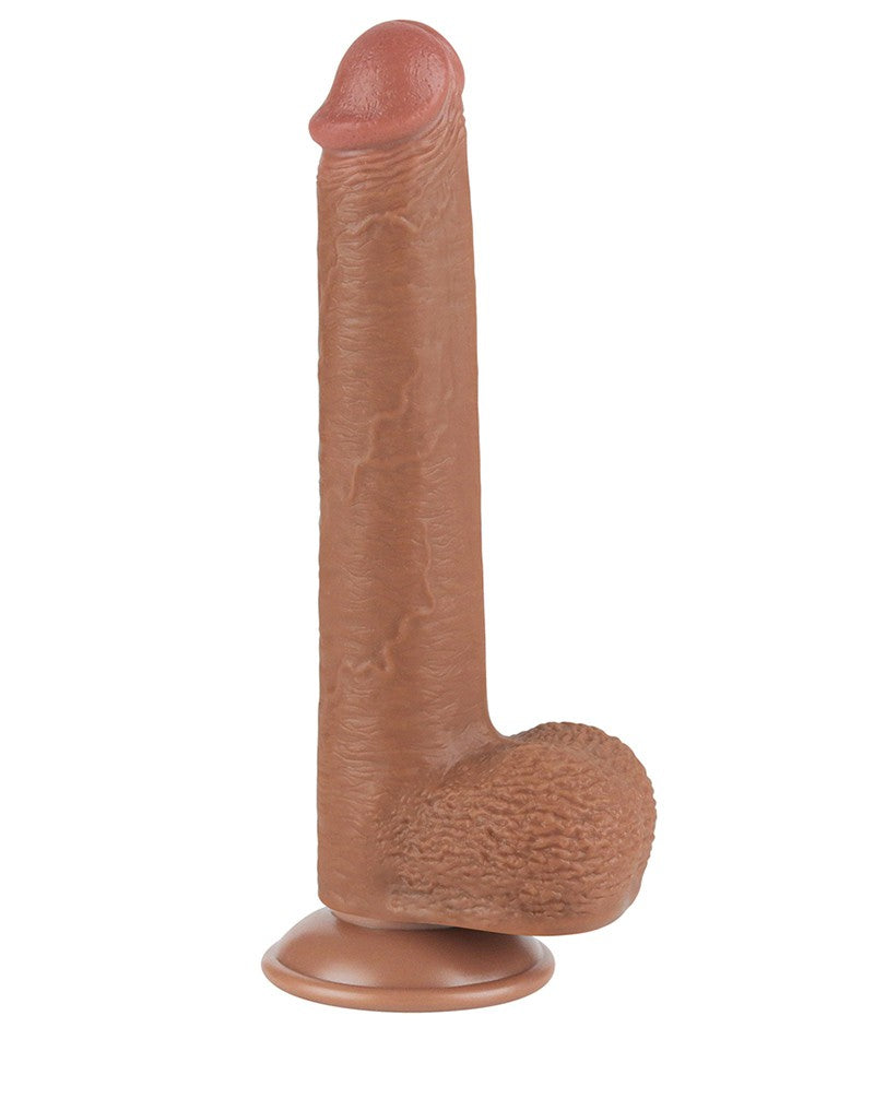 LoveToy - Skin-Schiebe-Dildo 22 cm (Ø 3,7 cm) - Braun