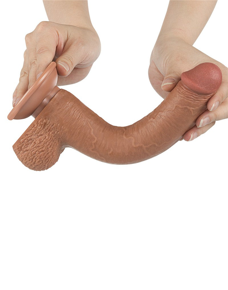 LoveToy - Skin-Schiebe-Dildo 22 cm (Ø 3,7 cm) - Braun