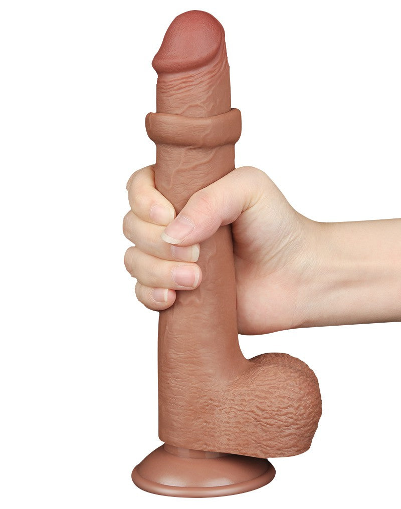 LoveToy - Skin-Schiebe-Dildo 22 cm (Ø 3,7 cm) - Braun