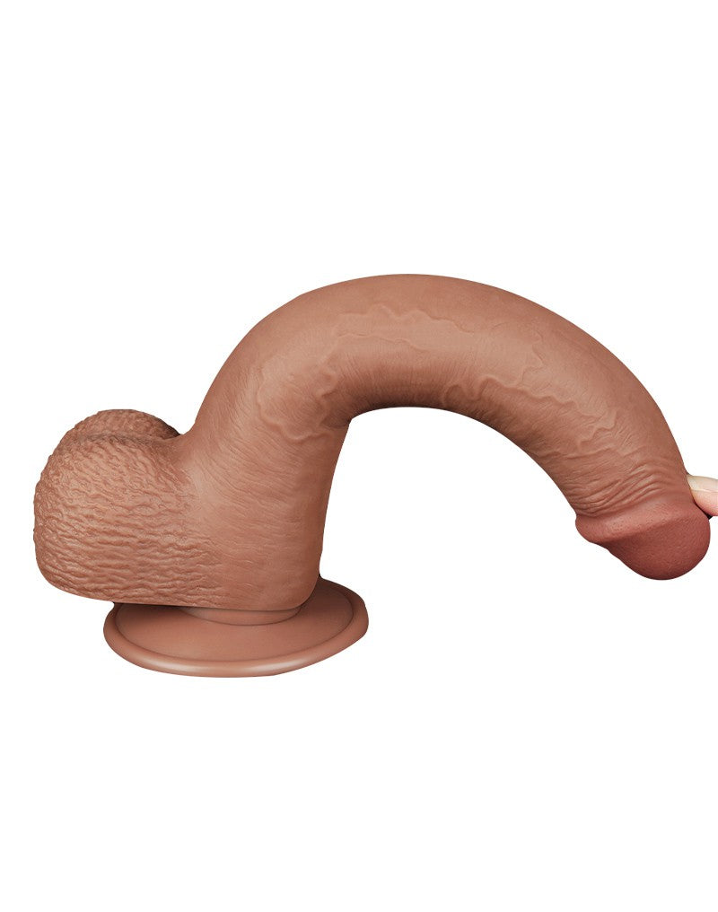 LoveToy - Skin-Schiebe-Dildo 22 cm (Ø 3,7 cm) - Braun