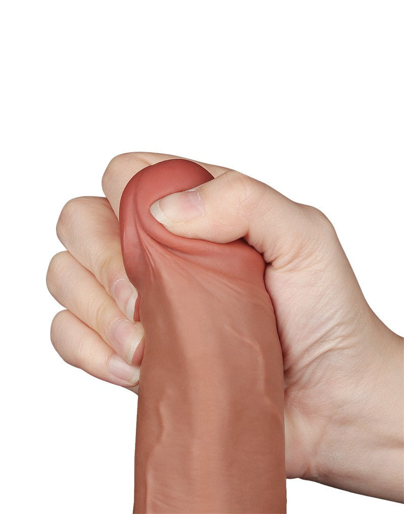 LoveToy - Skin-Schiebe-Dildo 22 cm (Ø 3,7 cm) - Braun