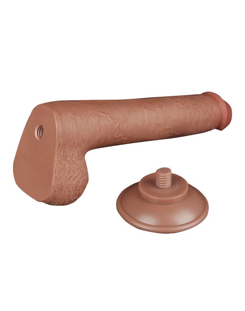 LoveToy - Skin-Schiebe-Dildo 22 cm (Ø 3,7 cm) - Braun