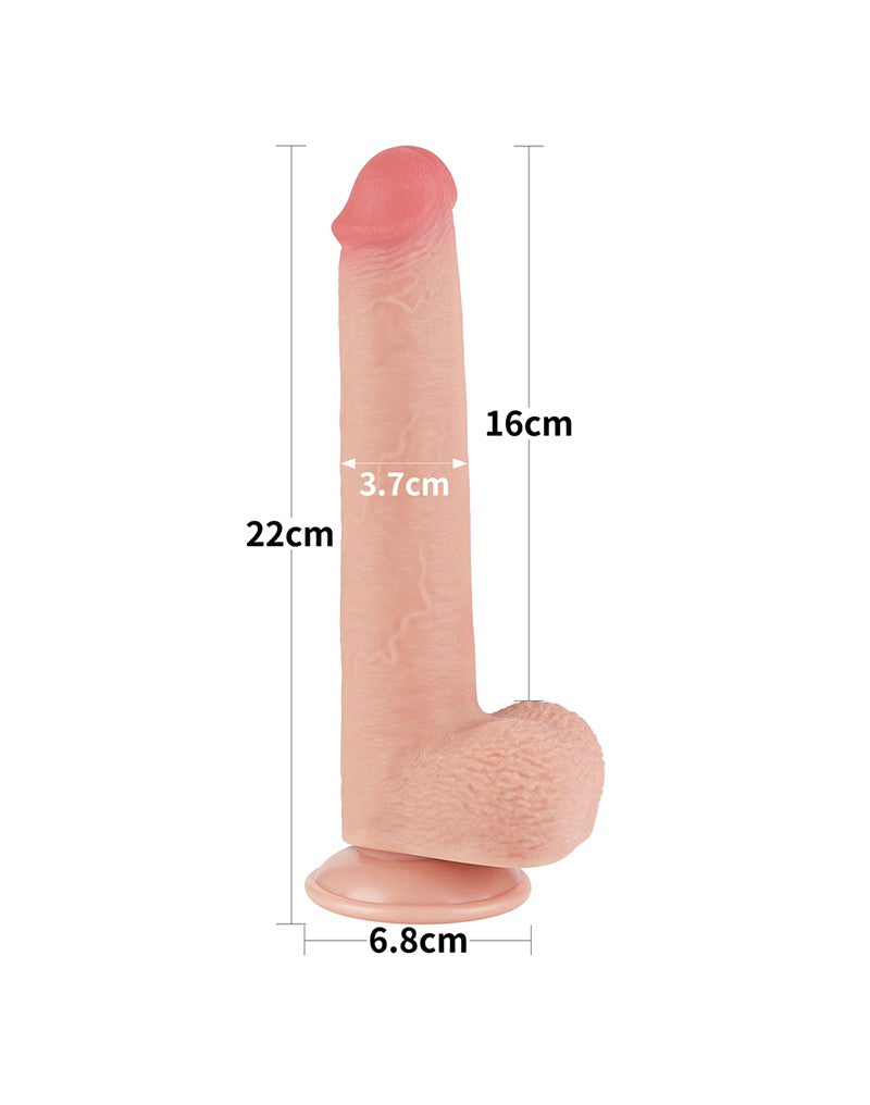 14: LoveToy - Skin-Schiebe-Dildo 22 cm (Ø 3.7 cm) - Nude