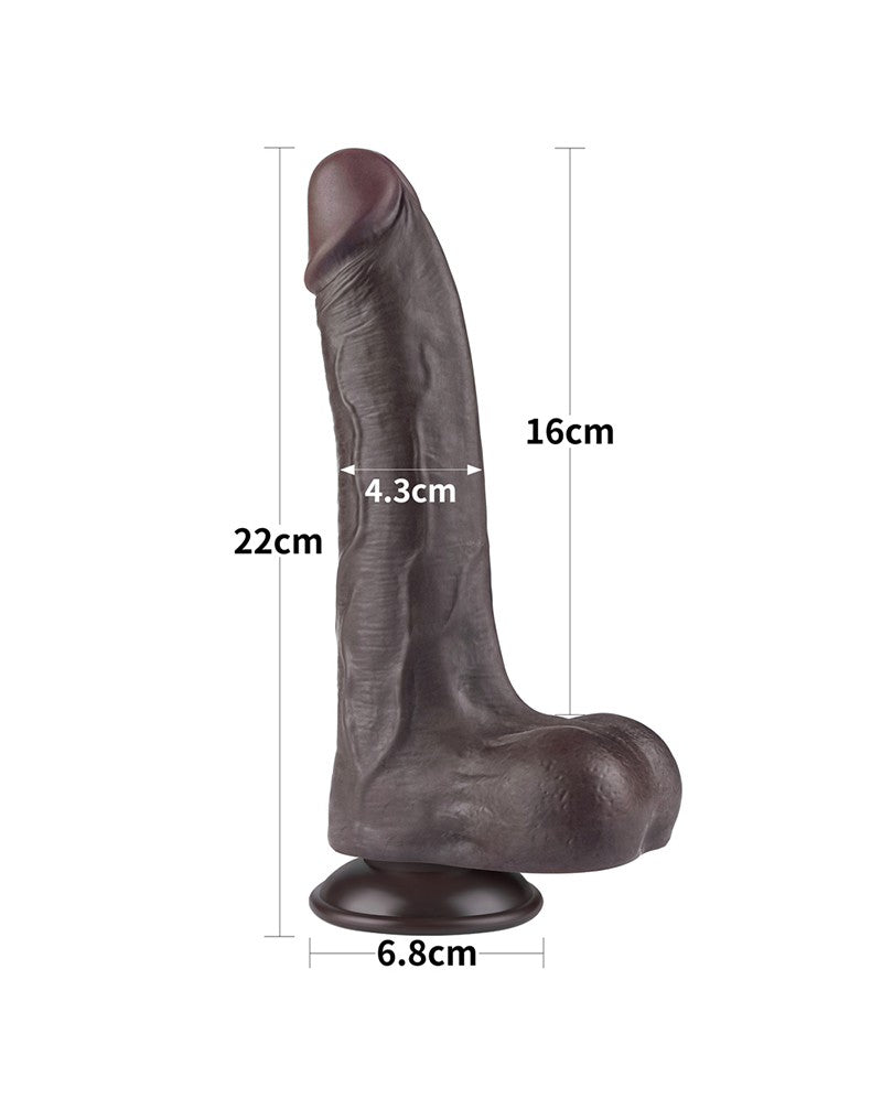 LoveToy - Hautgleitdildo 22 cm (Ø 4,3 cm) - Schwarz