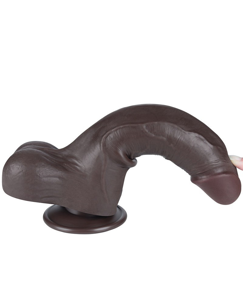 LoveToy - Hautgleitdildo 22 cm (Ø 4,3 cm) - Schwarz