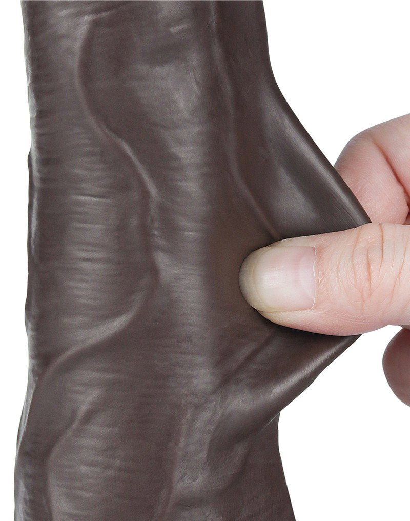 LoveToy - Hautgleitdildo 22 cm (Ø 4,3 cm) - Schwarz