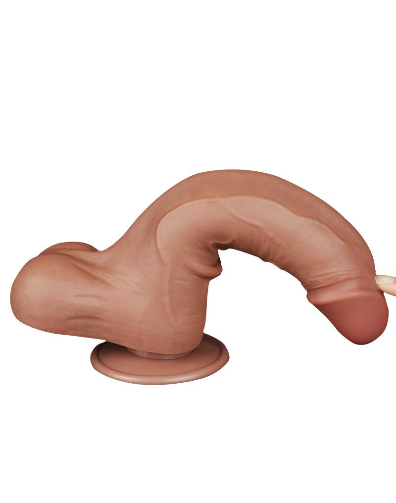 LoveToy - Skin-Schiebe-Dildo 22 cm (Ø 4,3 cm) - Braun