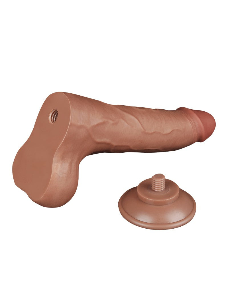 13: LoveToy - Skin-Schiebe-Dildo 22 cm (Ø 4,3 cm) - Braun