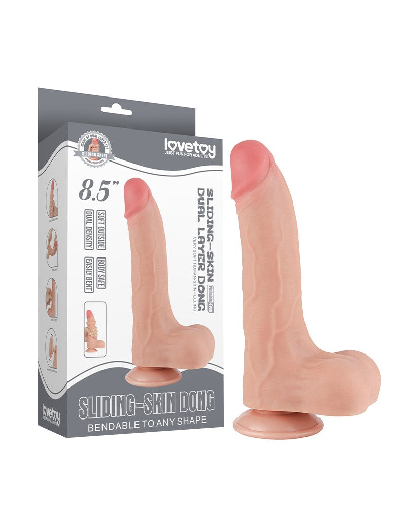 LoveToy - Skin-Schiebe-Dildo 22 cm (Ø 4.3 cm) - Nude