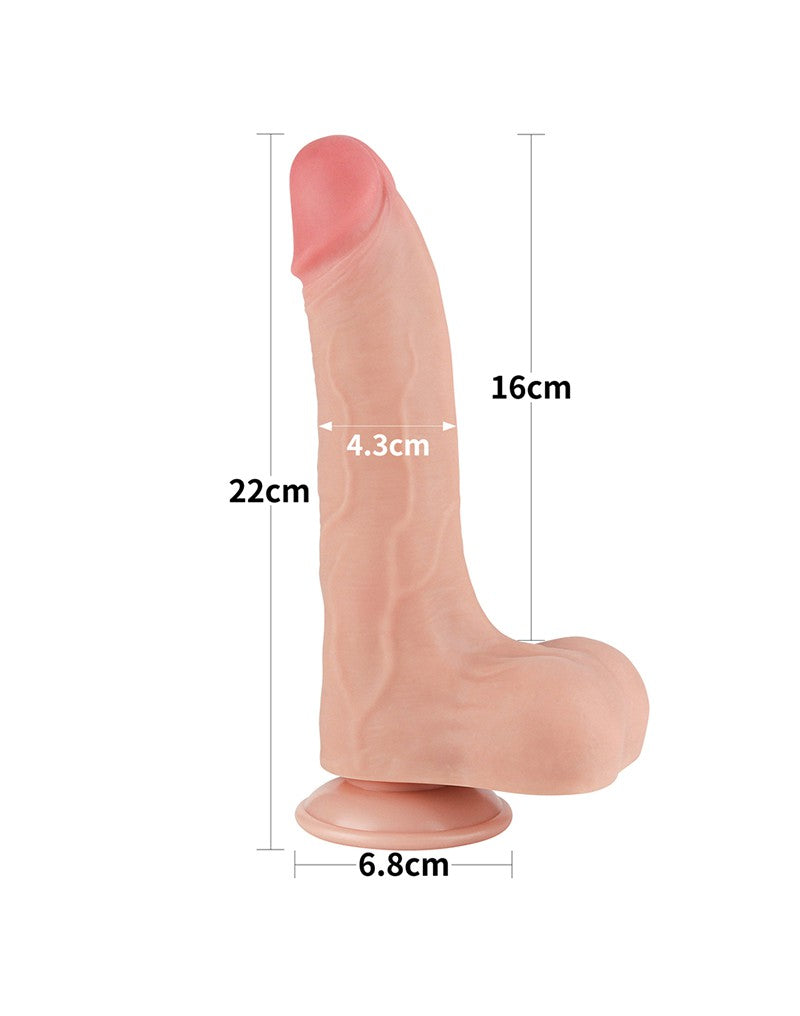 LoveToy - Skin-Schiebe-Dildo 22 cm (Ø 4.3 cm) - Nude