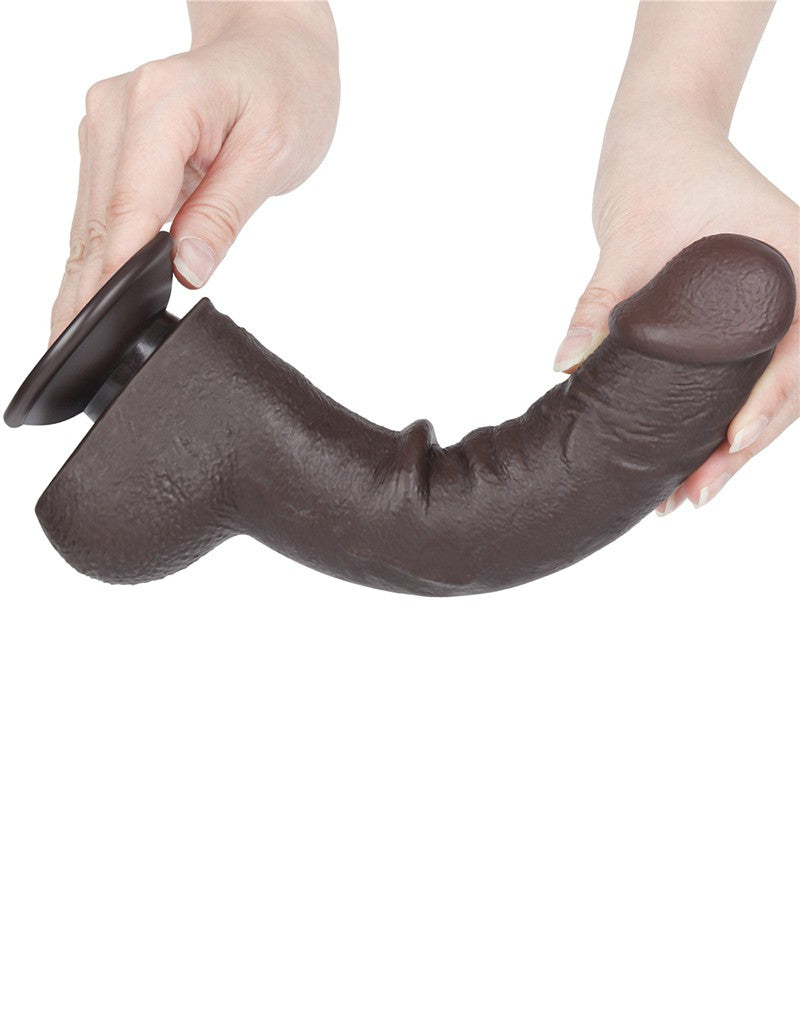 LoveToy - Gleitender Hautdildo 24 cm (Ø 4,3 cm) - Schwarz