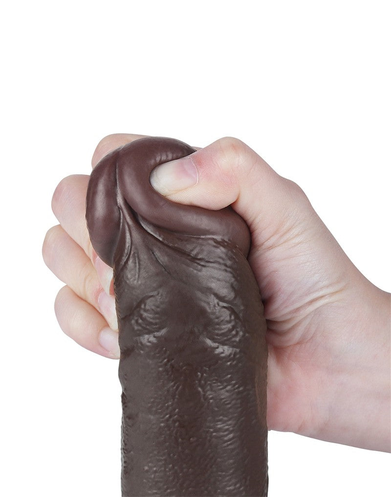 LoveToy - Gleitender Hautdildo 24 cm (Ø 4,3 cm) - Schwarz
