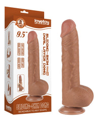 LoveToy - Skin-Schiebe-Dildo 24 cm (Ø 4,3 cm) - Braun