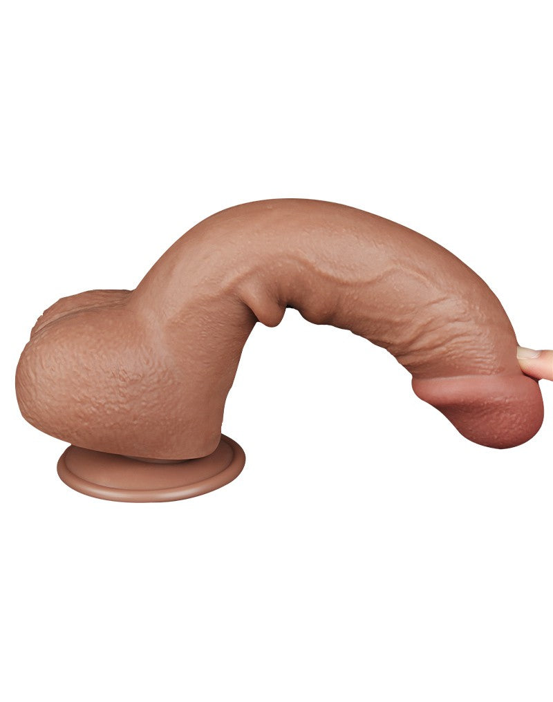 LoveToy - Skin-Schiebe-Dildo 24 cm (Ø 4,3 cm) - Braun
